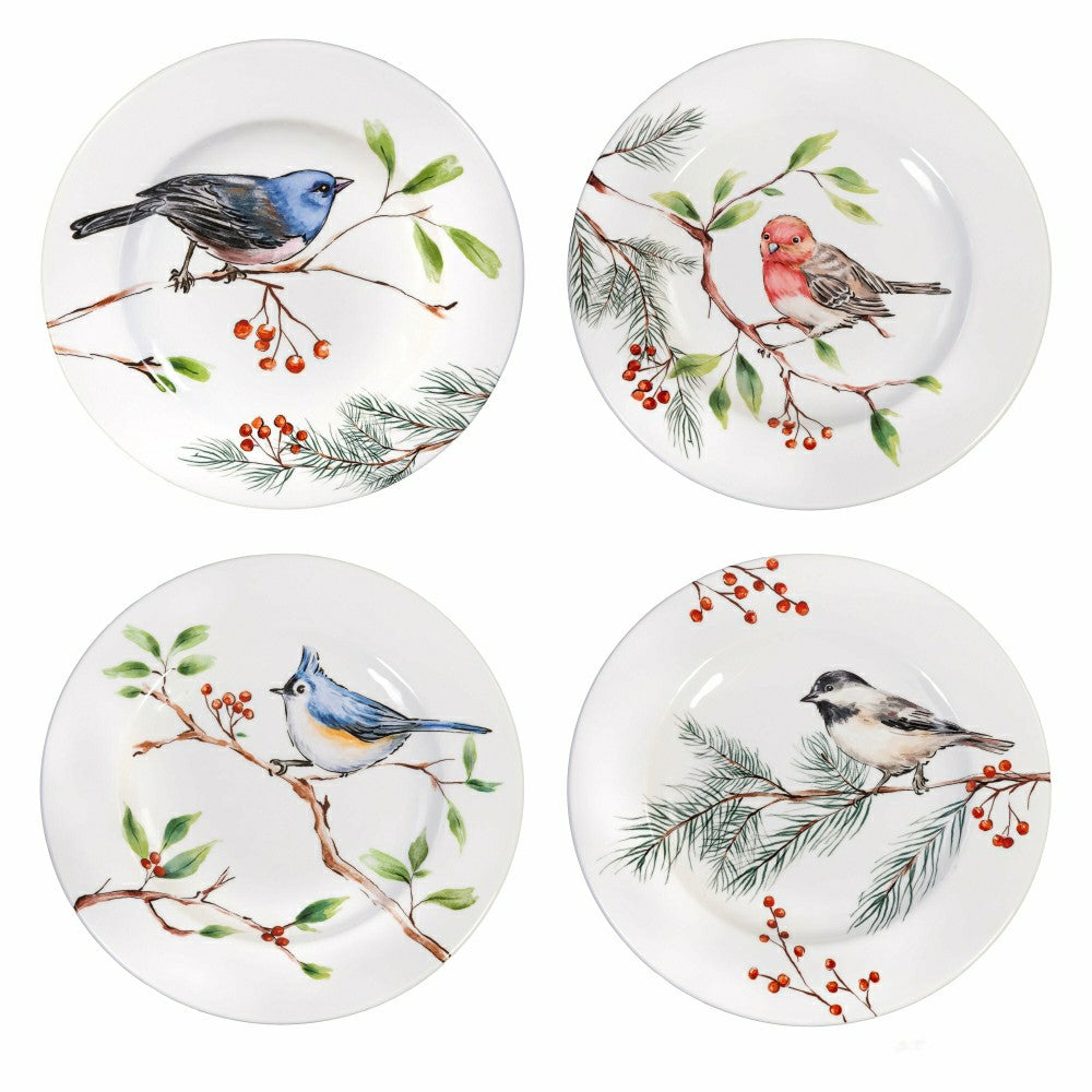 Plow & Hearth Snowbirds Salad Plate Melamine Bluejay, 8.6"