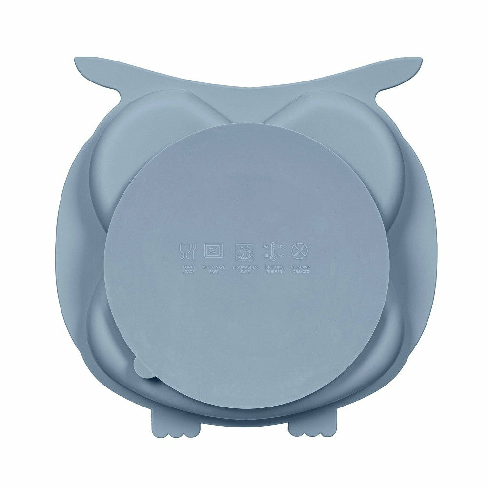 Plow & Hearth Owl Silicone Baby Feeding Set