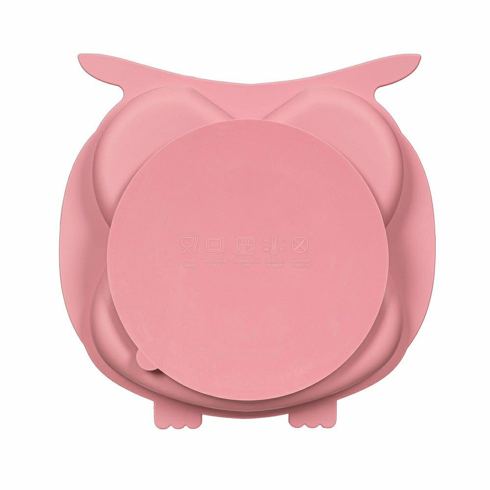 Plow & Hearth Owl Silicone Baby Feeding Set