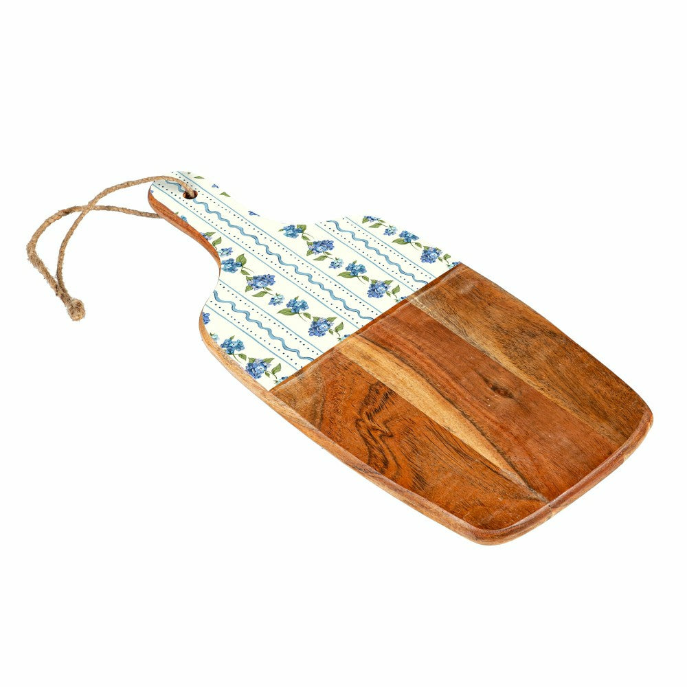 Plow & Hearth VivaStyle Cutting Board, Rectangular Wood Cutting Board, Hydrangea, 16