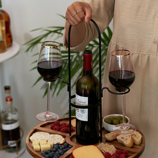 Plow & Hearth Wine & Cheese Caddy