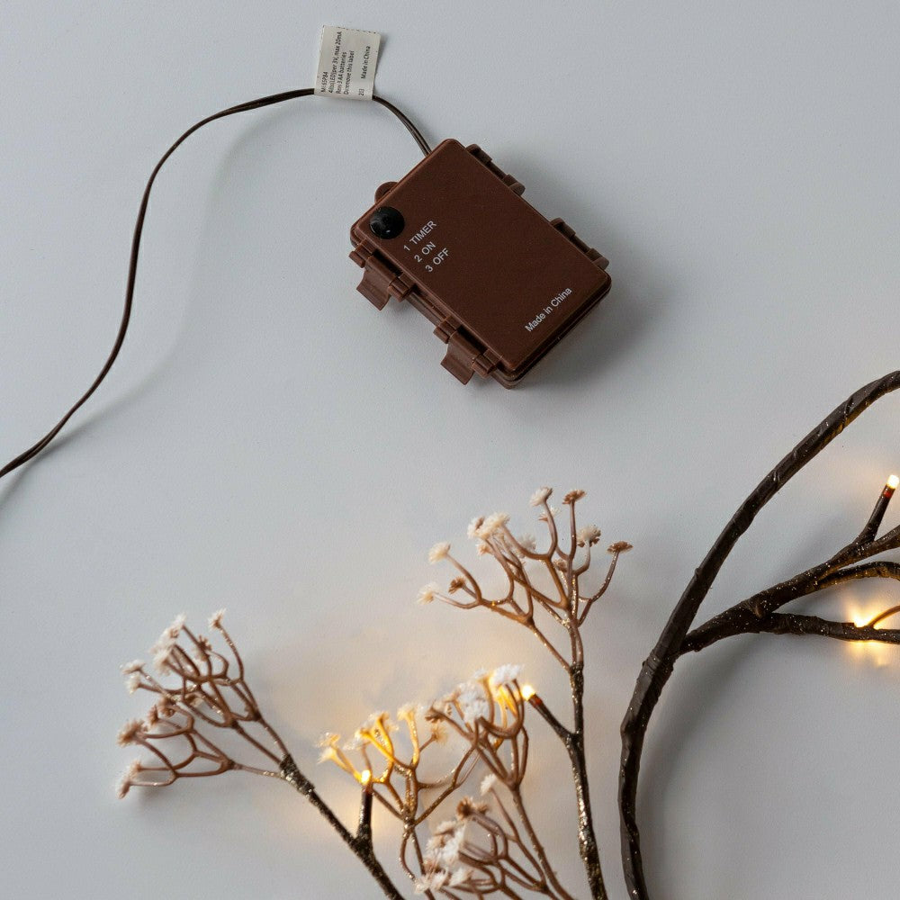 Plow & Hearth Indoor/Outdoor Lighted Baby's Breath Garland with Timer