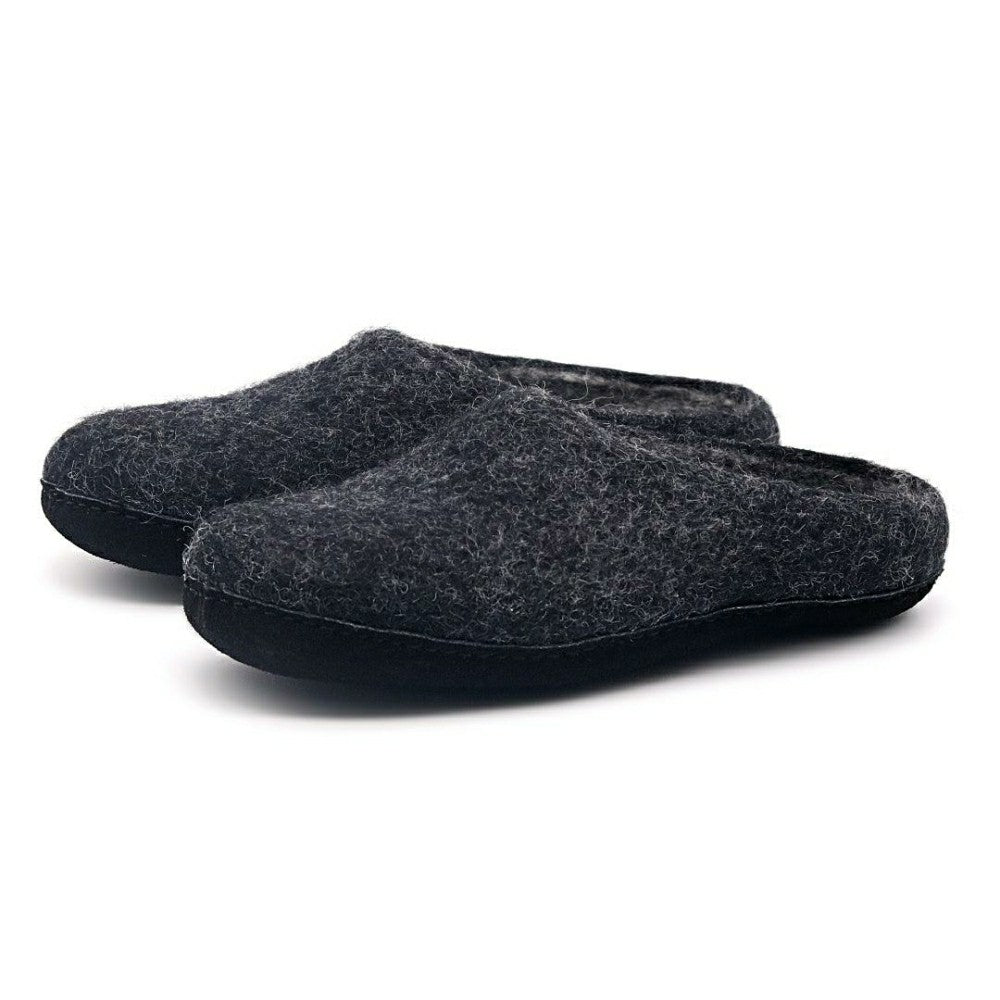 Plow & Hearth Womens Astoria Noir Wool House Slippers