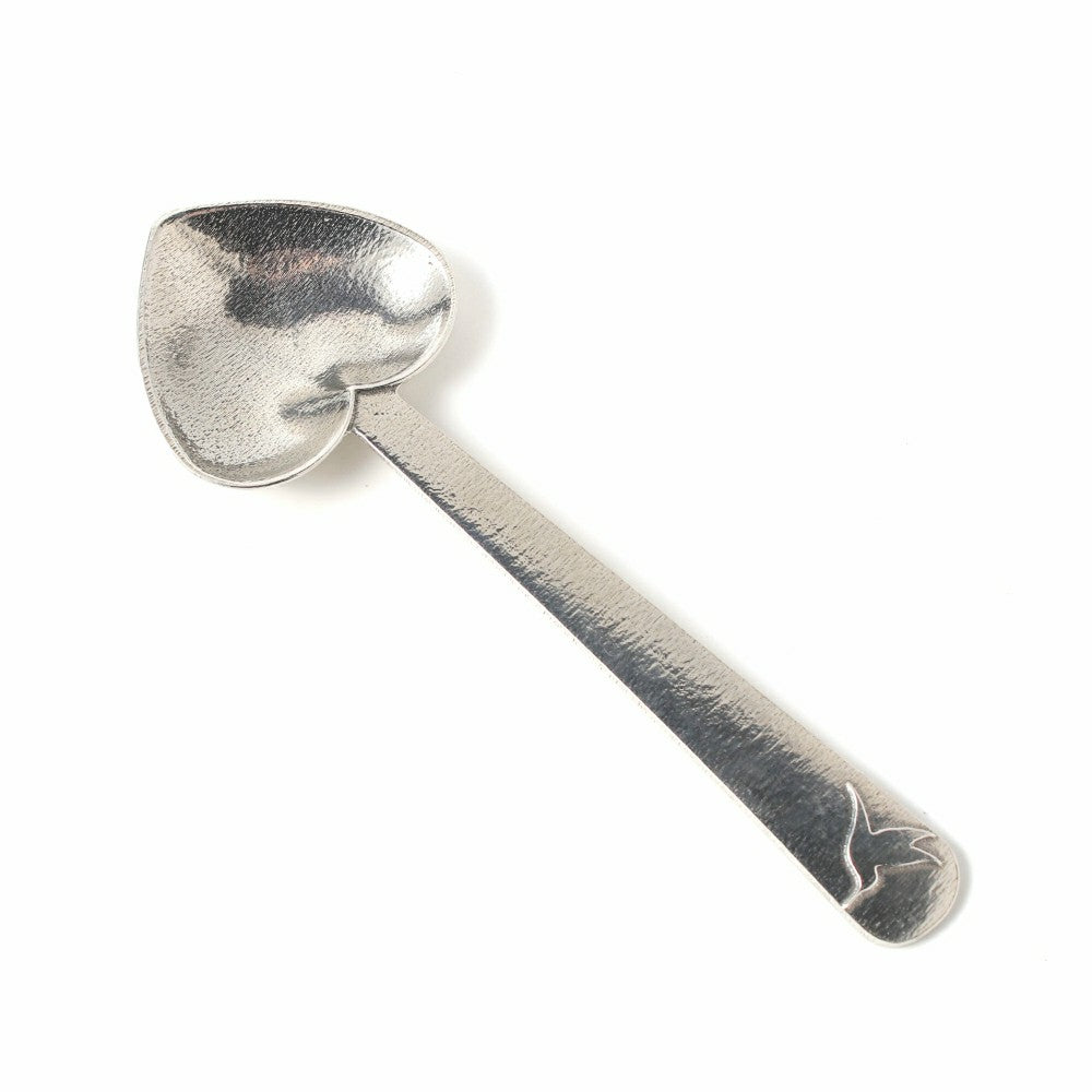 Plow & Hearth Heirloom Heart Pewter Tea Scoop