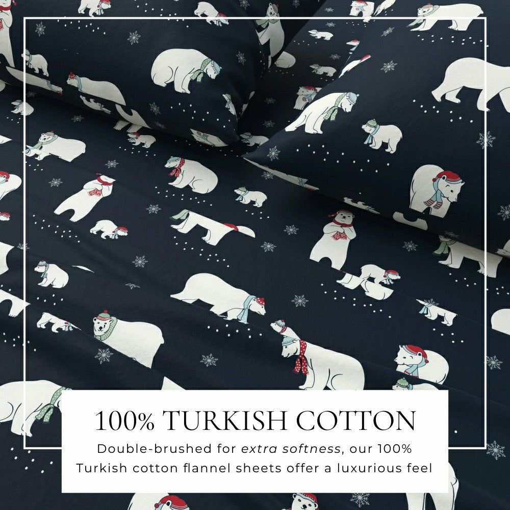 Plow & Hearth 4-Piece Turkish Cotton Flannel Sheet - Whittaker Collection