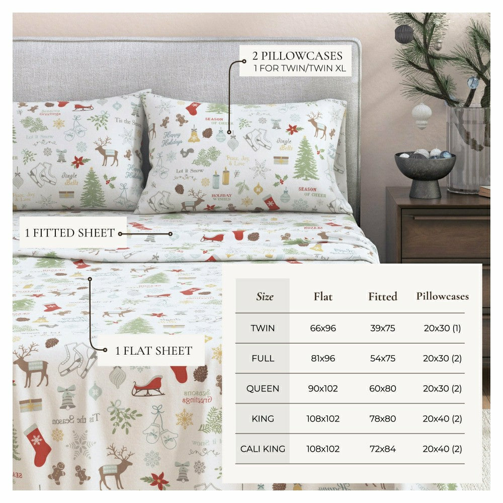 Plow & Hearth 4-Piece Turkish Cotton Flannel Sheet - Whittaker Collection