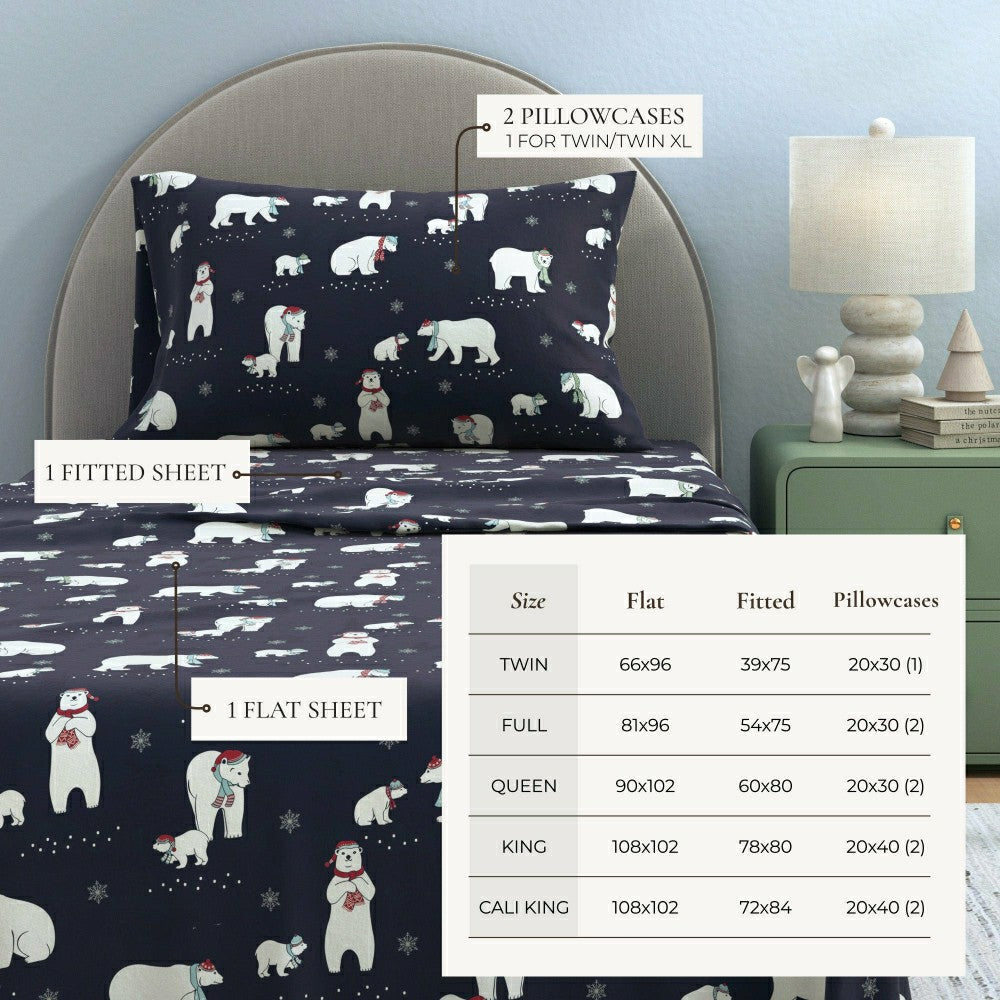 Plow & Hearth 4-Piece Turkish Cotton Flannel Sheet - Whittaker Collection