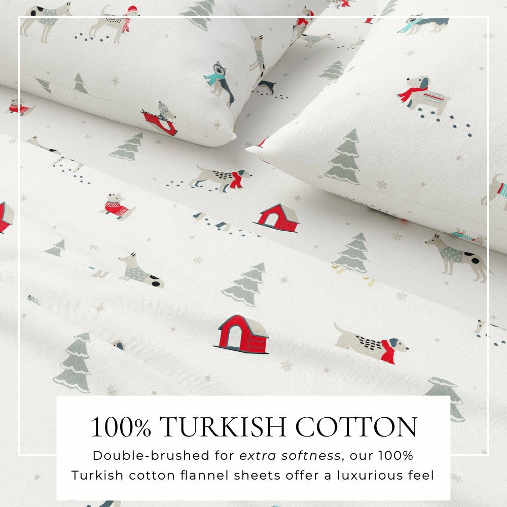 Plow & Hearth 4-Piece Turkish Cotton Flannel Sheet - Whittaker Collection