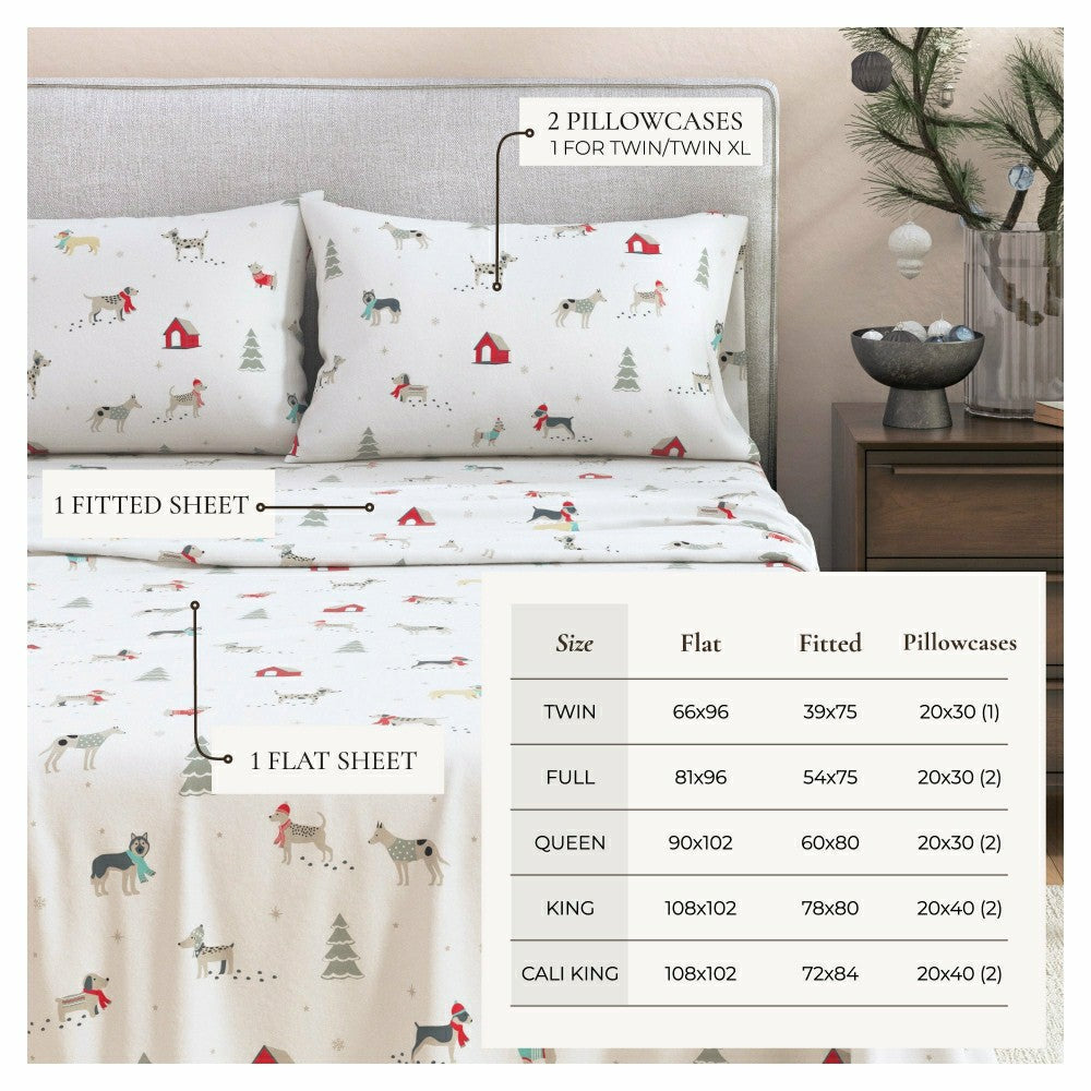 Plow & Hearth 4-Piece Turkish Cotton Flannel Sheet - Whittaker Collection