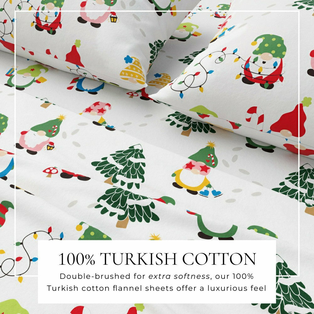 Plow & Hearth 4-Piece Turkish Cotton Flannel Sheet - Whittaker Collection