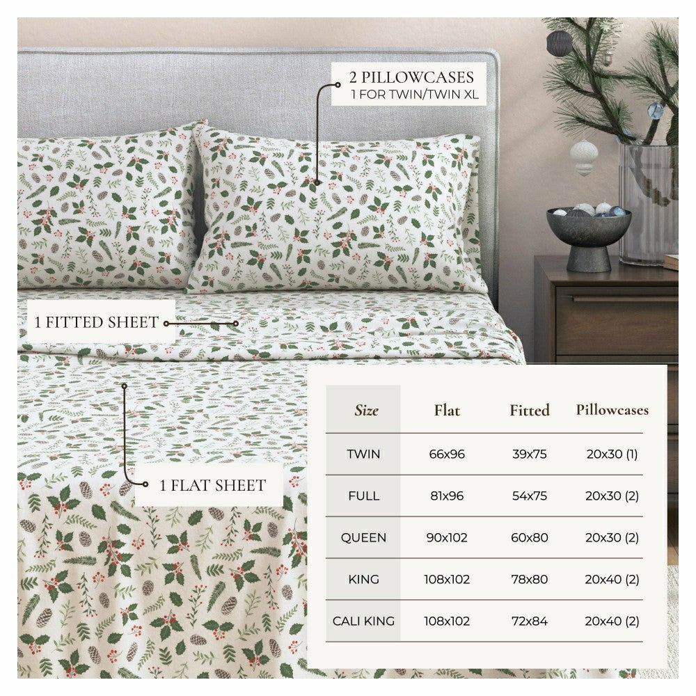 Plow & Hearth 4-Piece Turkish Cotton Flannel Sheet - Whittaker Collection