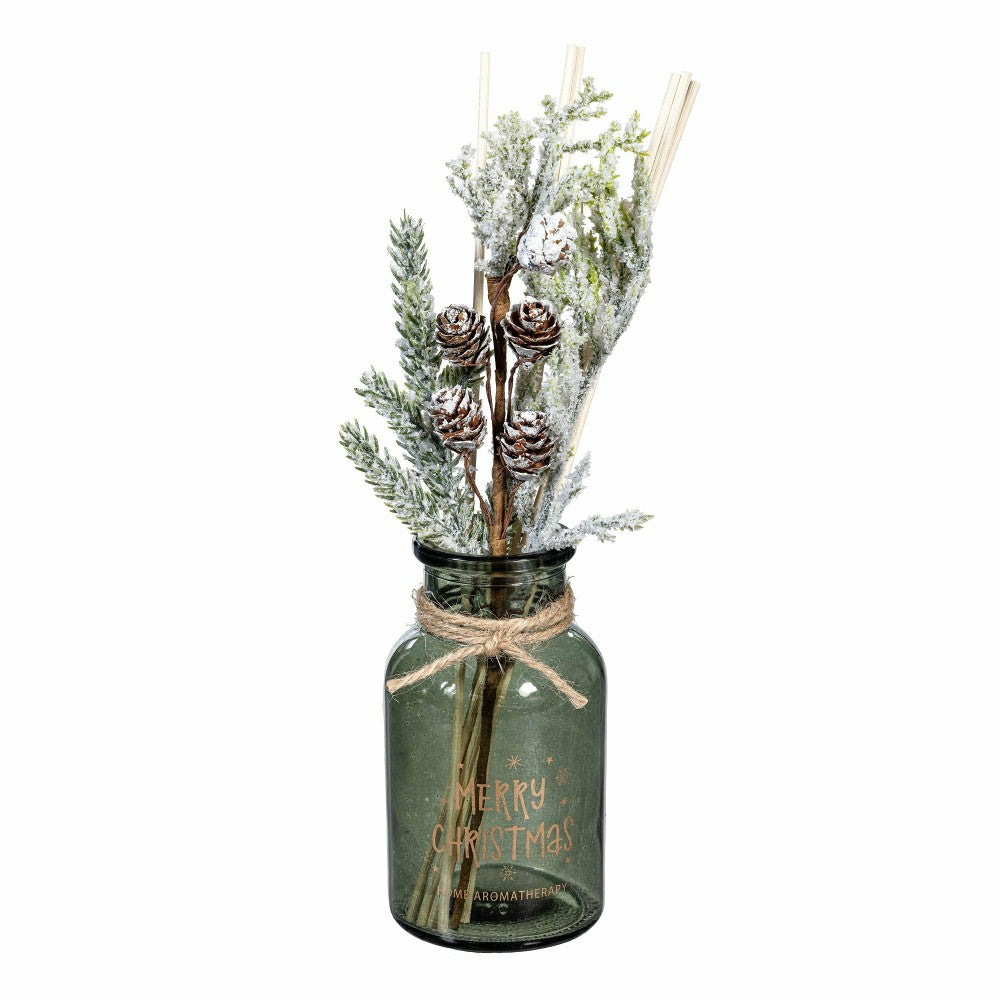 Plow & Hearth Shades of Emerald Candle and Diffuser, Soy Blend Wax Candle and Diffus