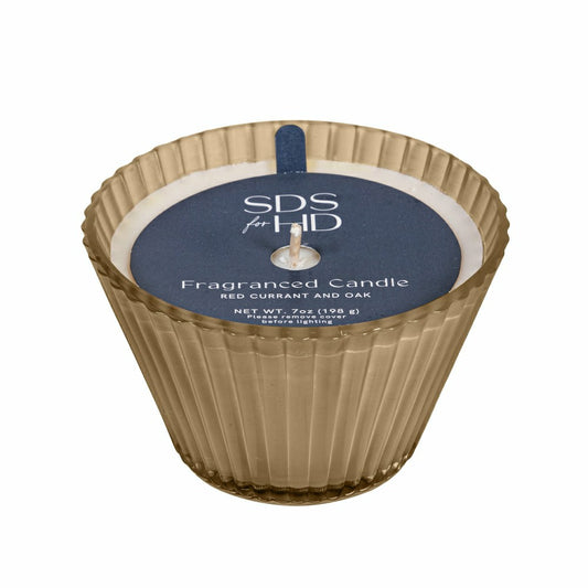 Plow & Hearth Ribbed Cupcake Glass Candle, Cocoa