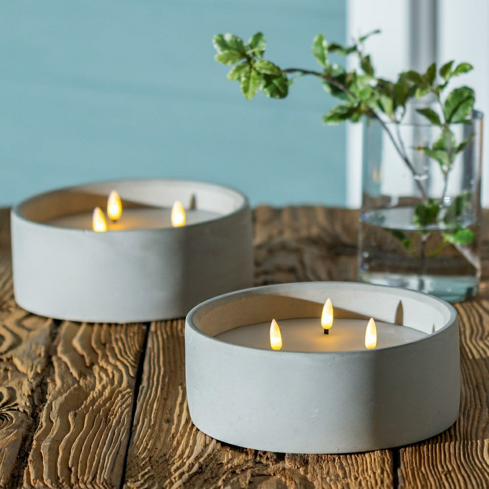Plow & Hearth Gray LED Outdoor Candle