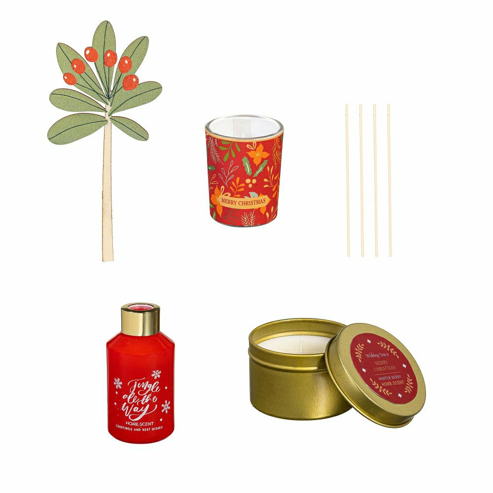 Plow & Hearth Heartfelt Cheer Candle and Diffuser, Soy Blend Wax Candle and Diffuser