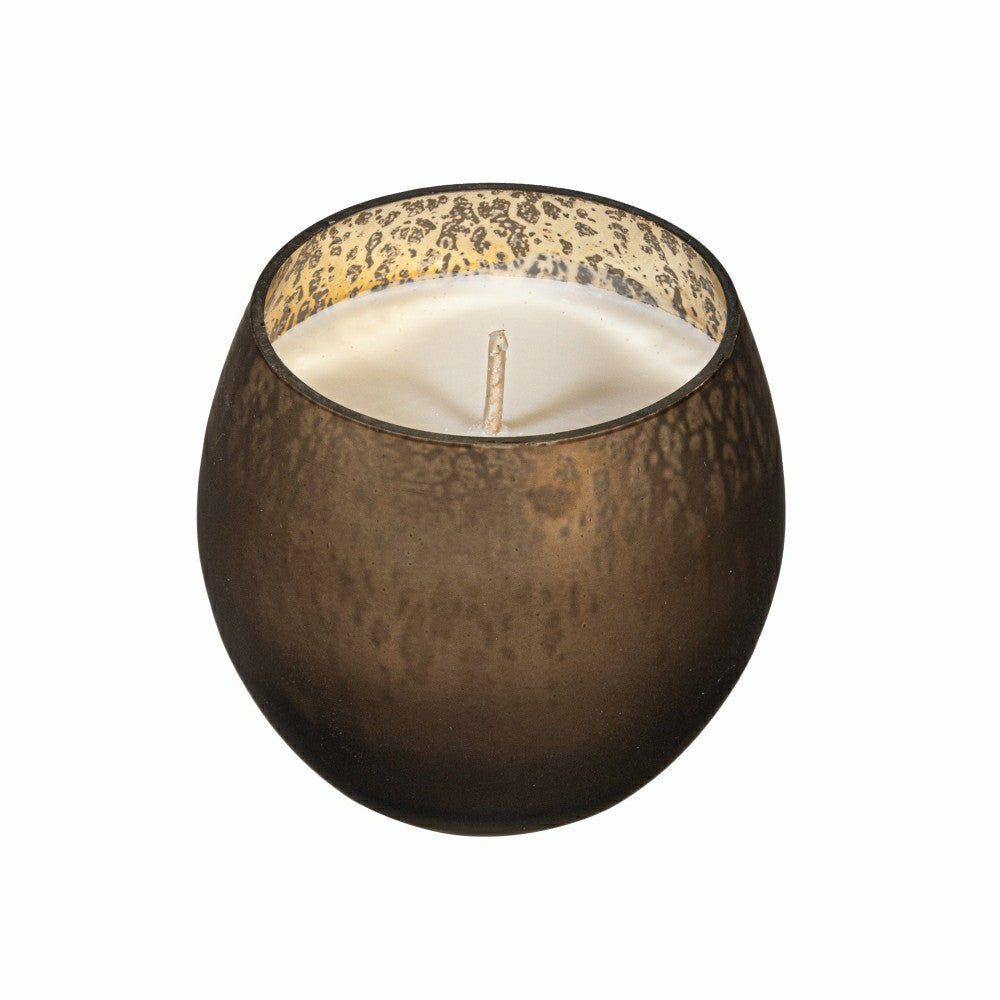 Plow & Hearth Egg Shape Mercury Glass Candle, Cocoa