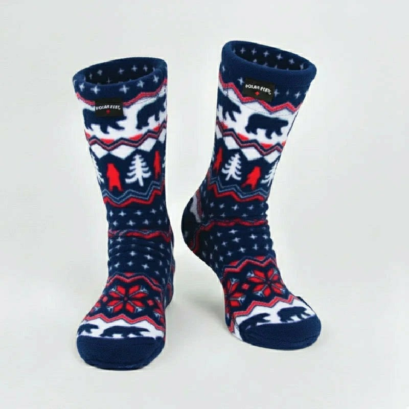 Plow & Hearth Polar Feet Adult Socks - Polar Bear