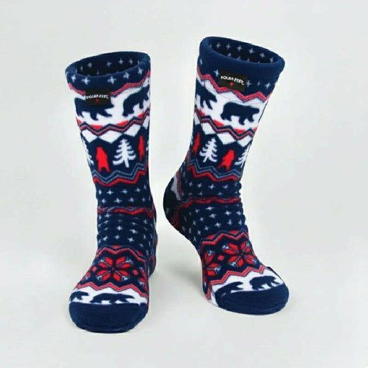 Plow & Hearth Polar Feet Adult Socks - Polar Bear