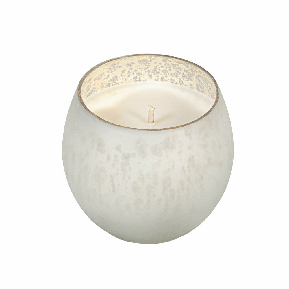 Plow & Hearth Hop Into Spring Egg Mercury Glass Candle Bright White