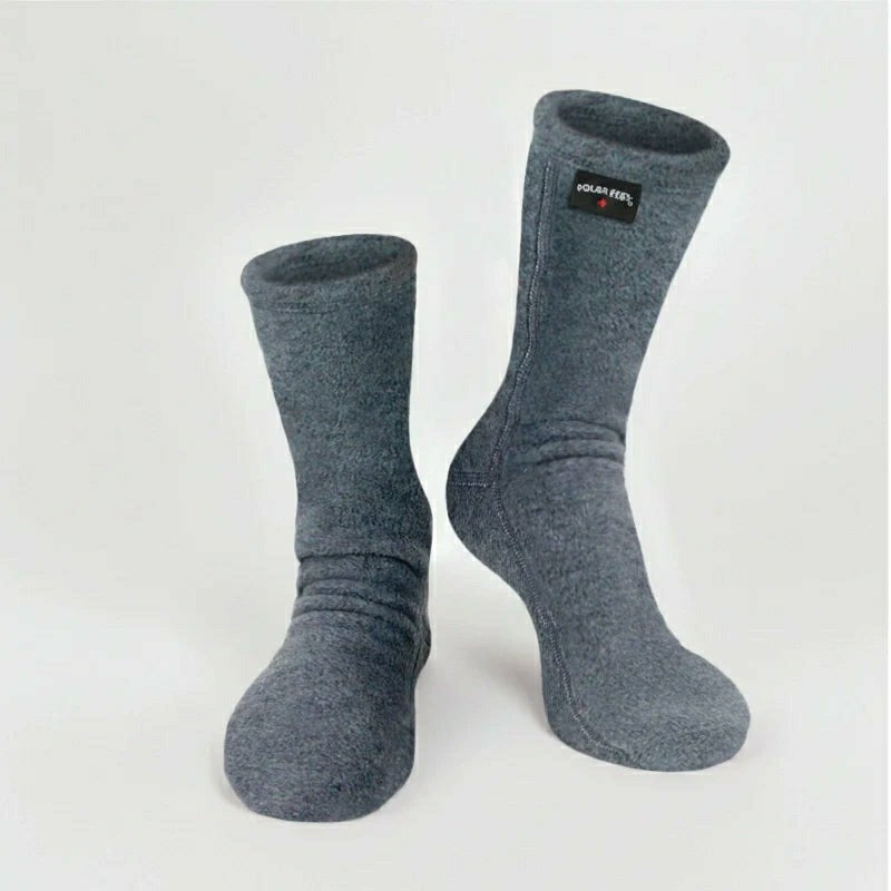 Plow & Hearth Polar Feet Fleece Socks - Soft Grey