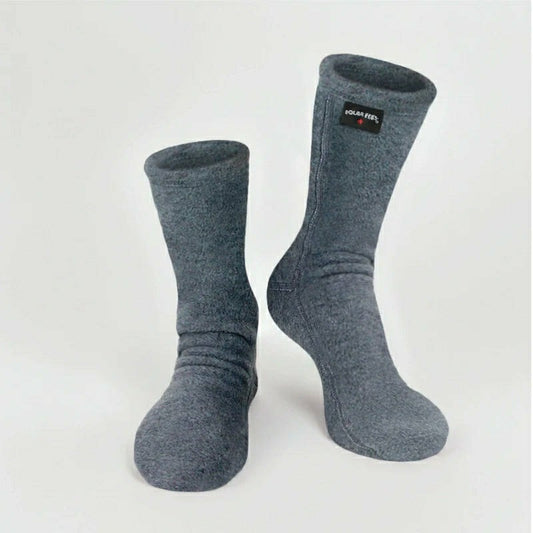 Plow & Hearth Polar Feet Fleece Socks - Soft Grey