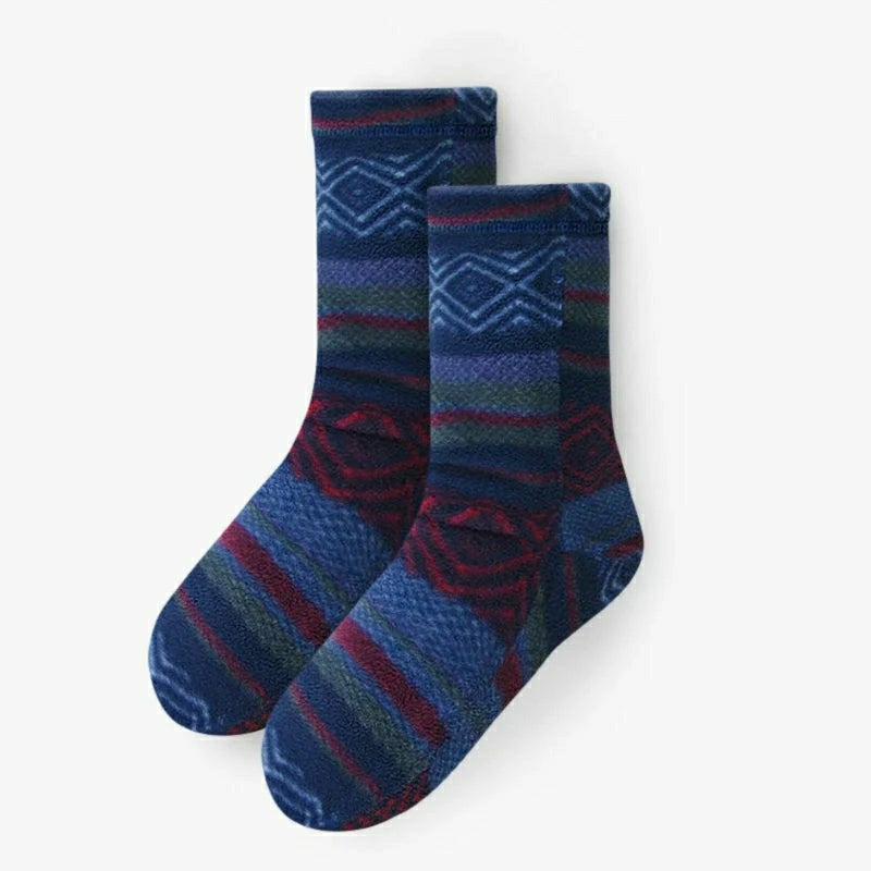 Plow & Hearth Polar Feet SUPER STRETCHY Fleece Socks - Nordic