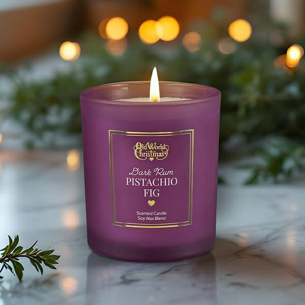 Plow & Hearth Dark Rum Pistachio Fig Candle