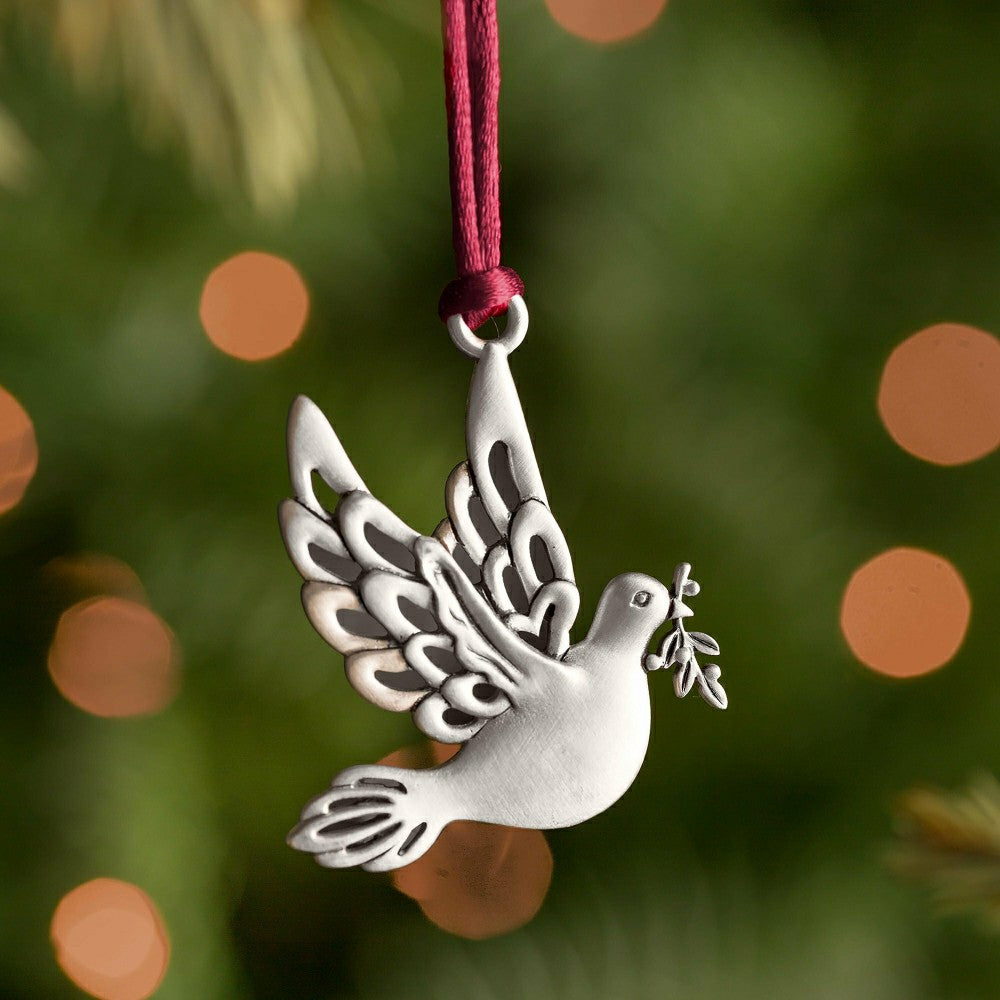 Plow & Hearth Dove Ornament Solid Pewter
