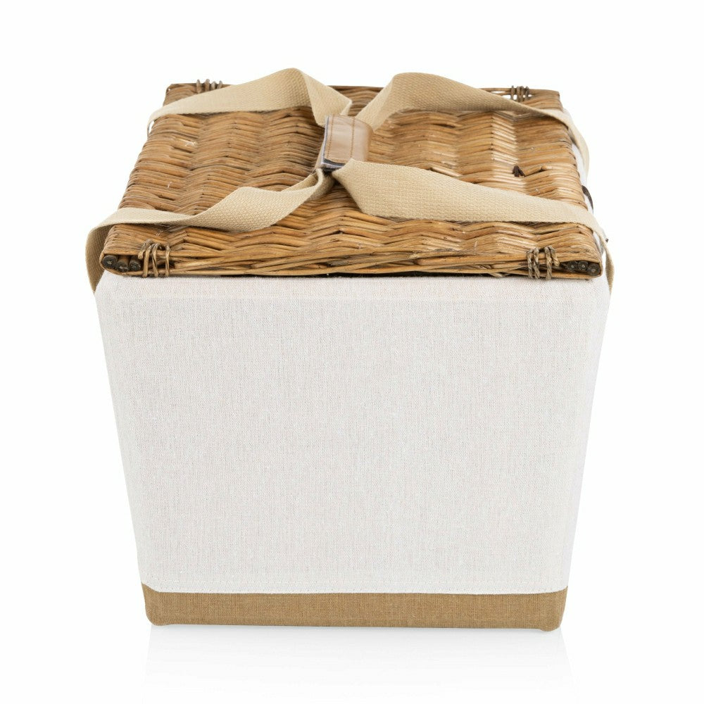 Plow & Hearth Lemongrove Picnic Basket for 2 - Bees & Lemons