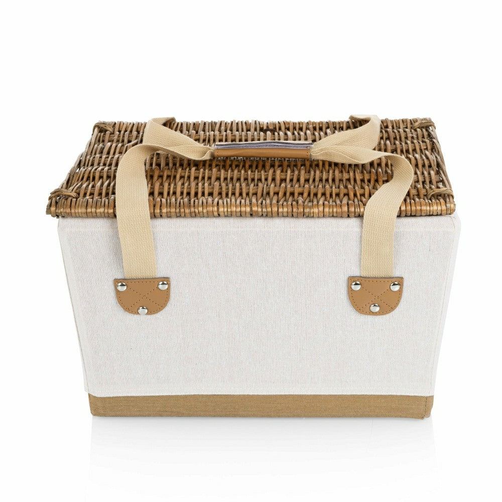 Plow & Hearth Lemongrove Picnic Basket for 2 - Bees & Lemons