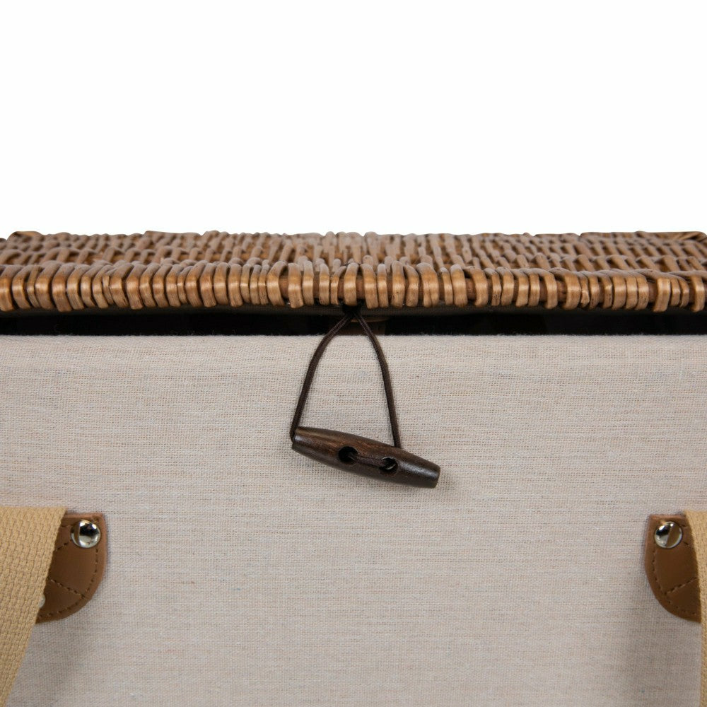 Plow & Hearth Lemongrove Picnic Basket for 2 - Bees & Lemons