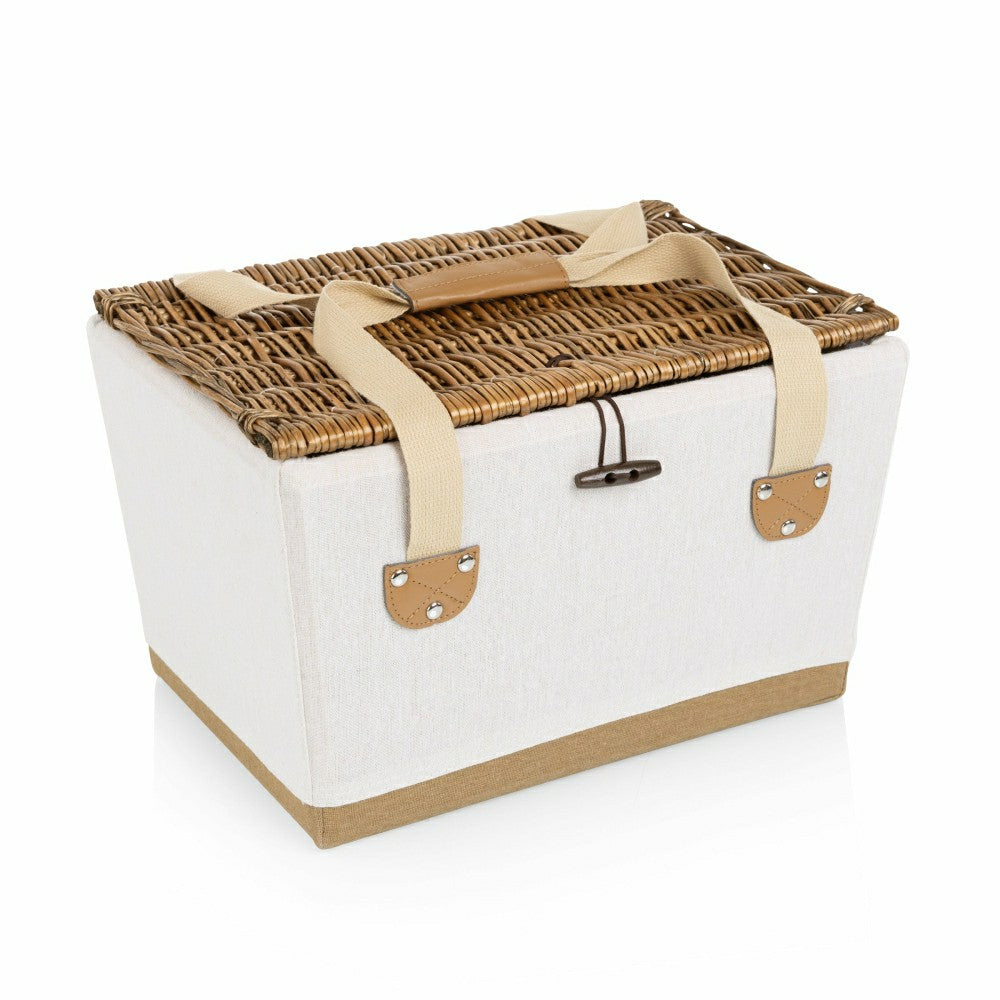 Plow & Hearth Lemongrove Picnic Basket for 2 - Bees & Lemons