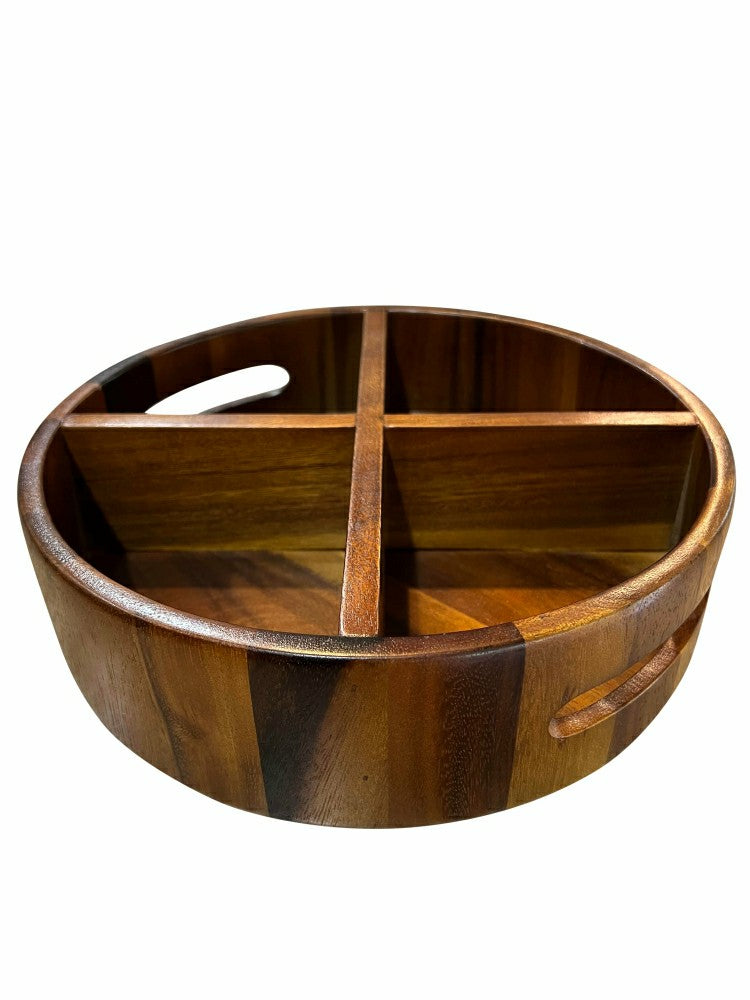 Plow & Hearth Rotating Lazy Susan Divided Round Tray