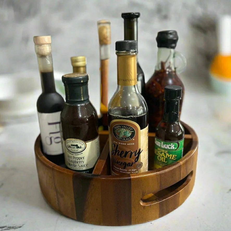 Plow & Hearth Rotating Lazy Susan Divided Round Tray