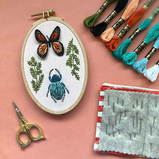 Plow & Hearth Bug Collector- 3D Insect Embroidery Kit for Advanced Stitchers