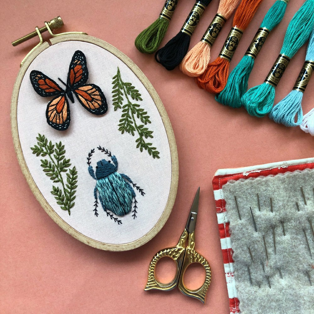 Plow & Hearth Bug Collector- 3D Insect Embroidery Kit for Advanced Stitchers