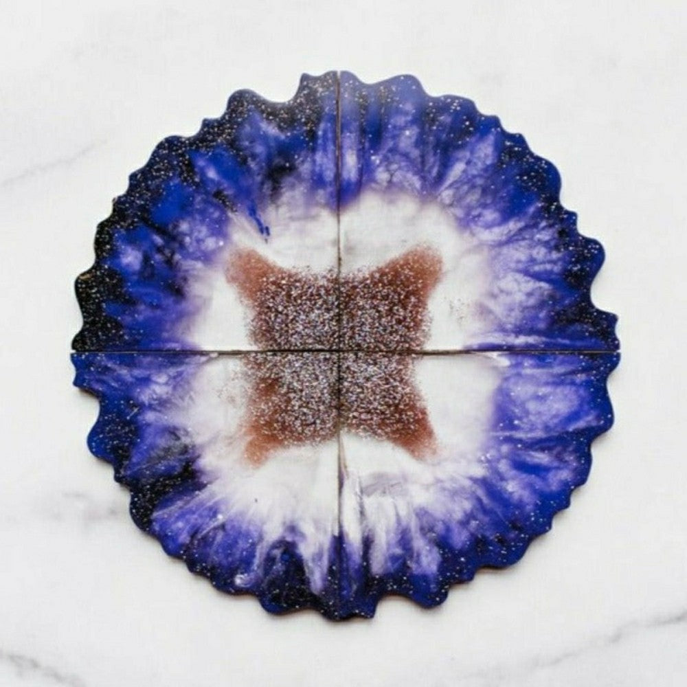 Plow & Hearth Agate Resin Coasters Kit