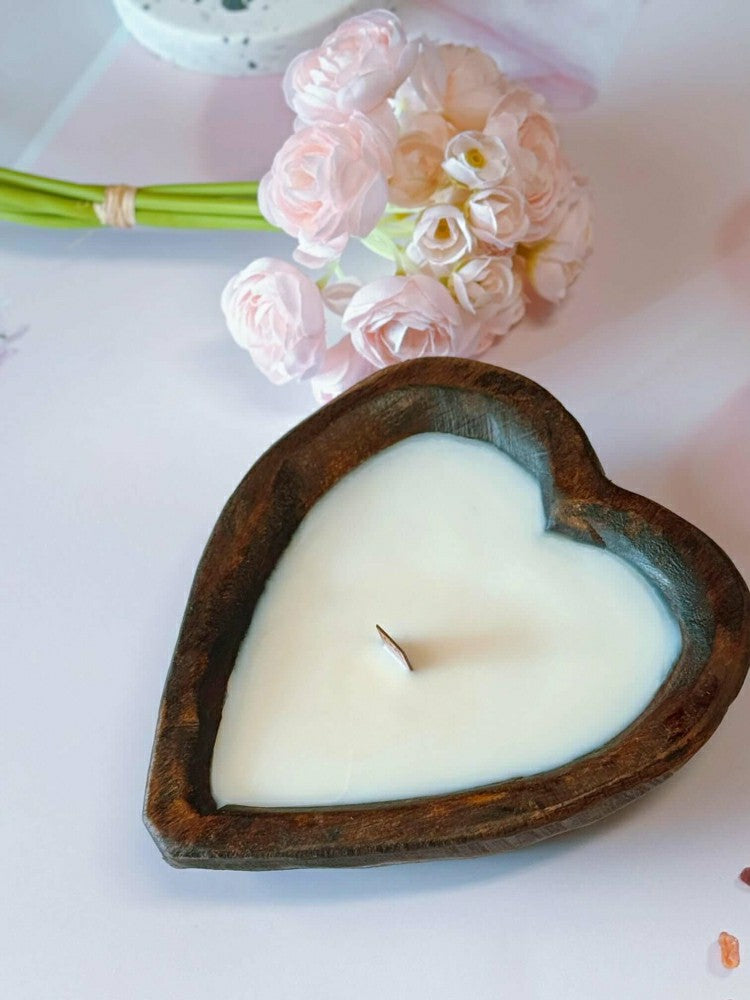 Plow & Hearth Endless Love Wooden Candle