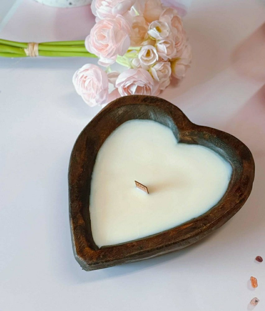 Plow & Hearth Endless Love Wooden Candle