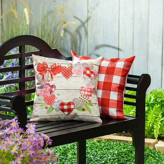 Plow & Hearth Country Heart Wreath Pillow Cover