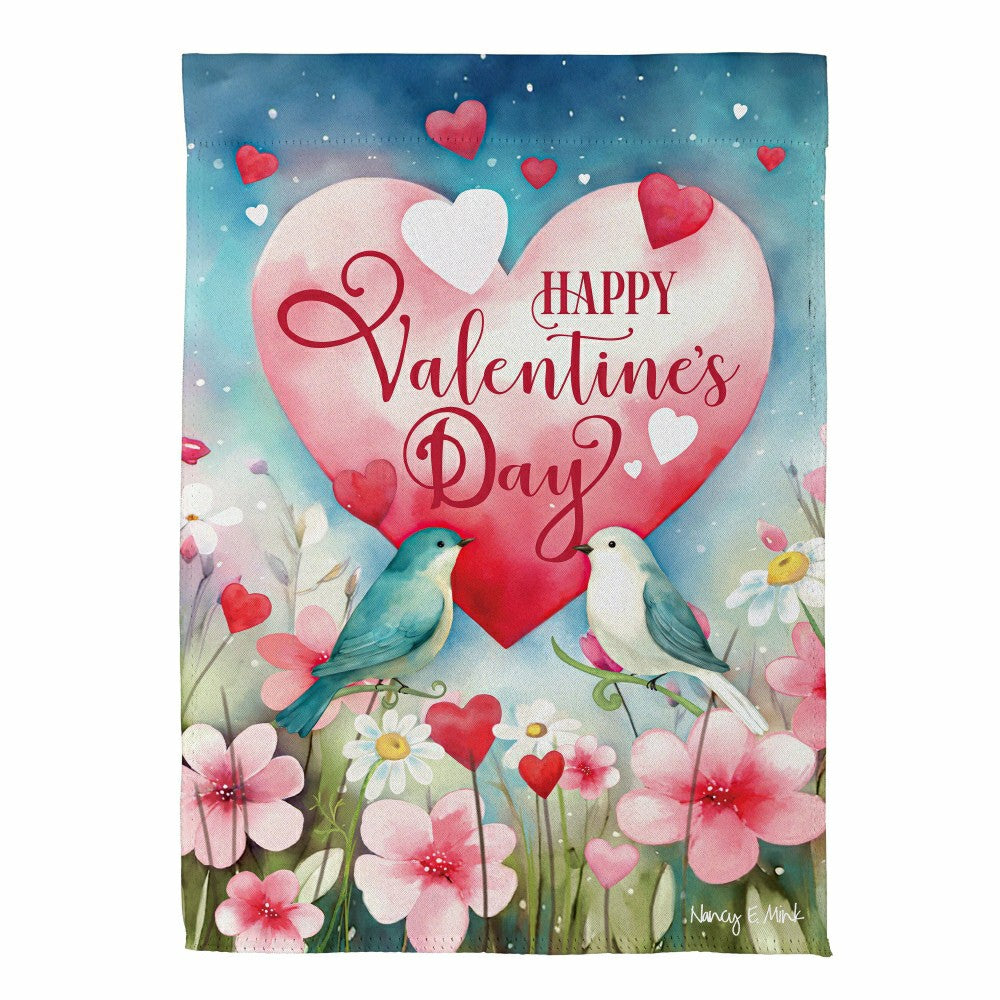 Plow & Hearth Lovebirds Suede House Flag
