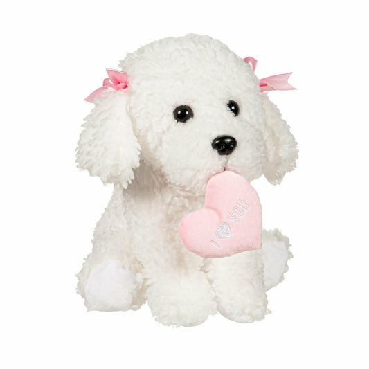 Plow & Hearth 10" Plush Valentine's Bichon Frise