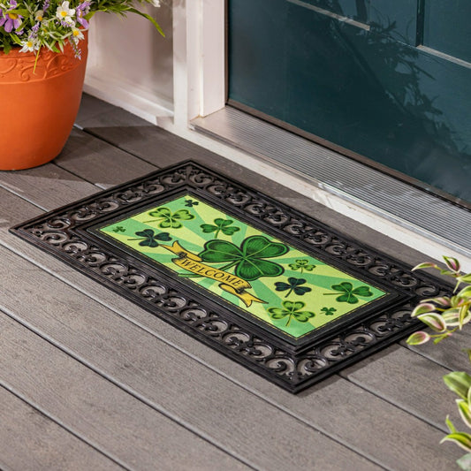 Plow & Hearth St Patrick's Days Shamrock Sassafras Switch Mat