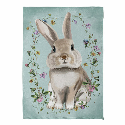 Plow & Hearth Vintage Floral Hare Suede Garden Flag
