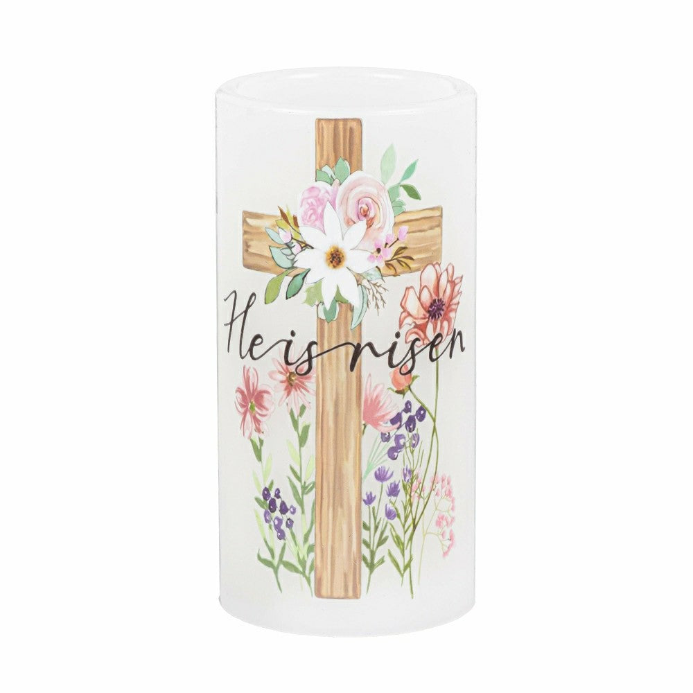 Plow & Hearth Hop Into Spring LED Table Decor Wax Candle Easter, Set of 3, Gift Box
