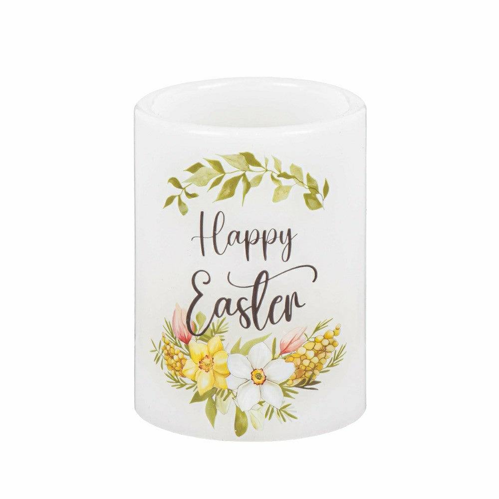 Plow & Hearth Hop Into Spring LED Table Decor Wax Candle Easter, Set of 3, Gift Box