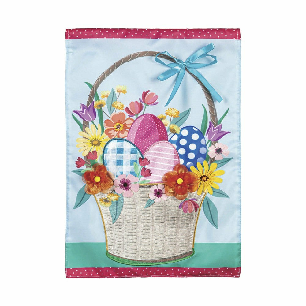 Plow & Hearth Easter Basket Applique Garden Flag