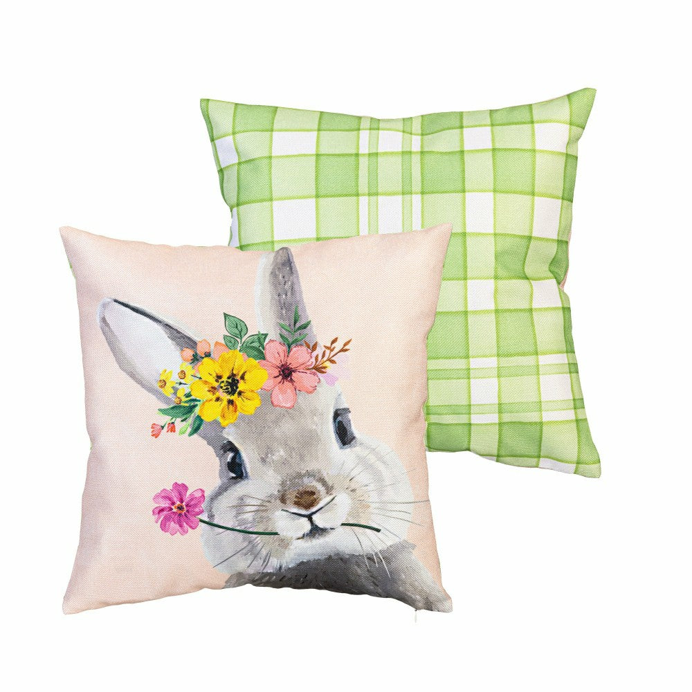 Plow & Hearth Bunny Blooms Best Friends Pillow Cover