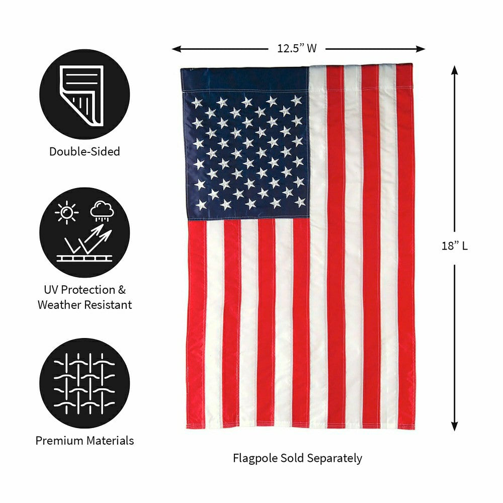 Plow & Hearth American Flag Applique Garden Flag
