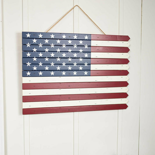 Plow & Hearth Classic American Flag Wooden Wall Art